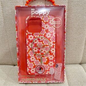 NEW XO Poppy iPhone 14 Pro Max Case MagSafe Compatible Orange Retro Daisy Floral